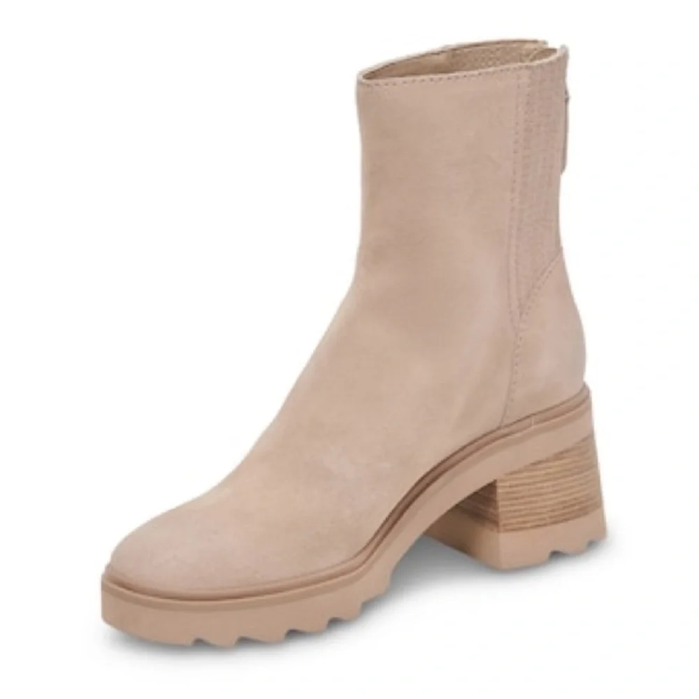 Dolce Vita Tan Suede Block Heel Ankle Boots
